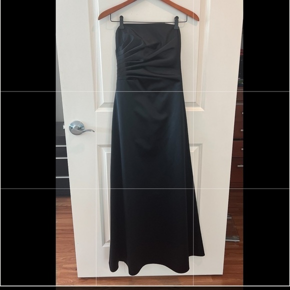 ABS Evening Allen Schwartz Strapless Black Gown - Picture 1 of 16